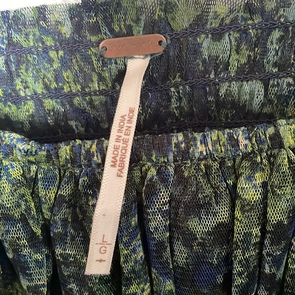 Free People Large Green‎ Blue Women's Blouse - Picture 2 of 5